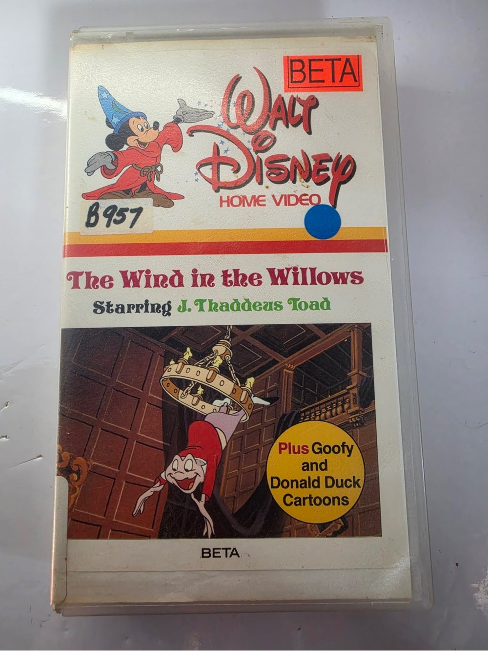 The Wind in the Willows Betamax Walt Disney Home Video Clamshell Tape 1982 Movie